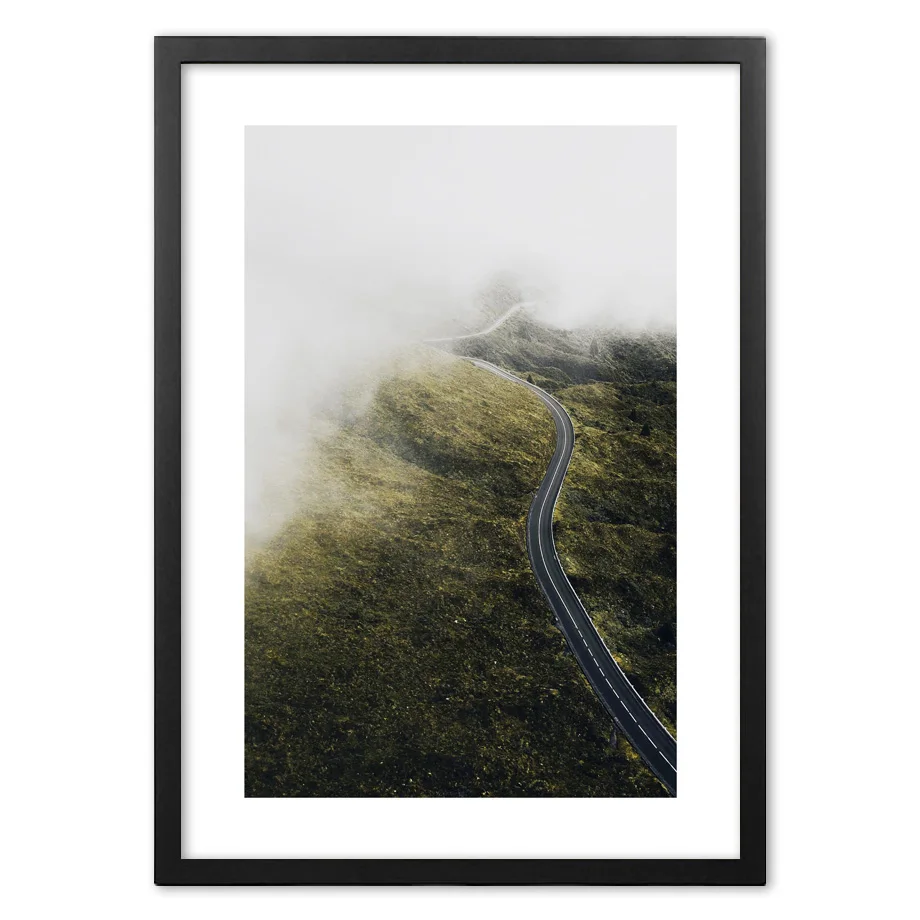 Настенная картина с изображением дороги в горах дымчатого дня пейзаж настенные