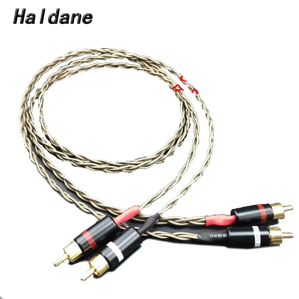 

Haldane HIFI 2 RCA to 2 RCA Male Cable Nordost Odin Siver-plated RCA Audio Cable AV Audio Cable TV DVD Amplifier Speaker Wire
