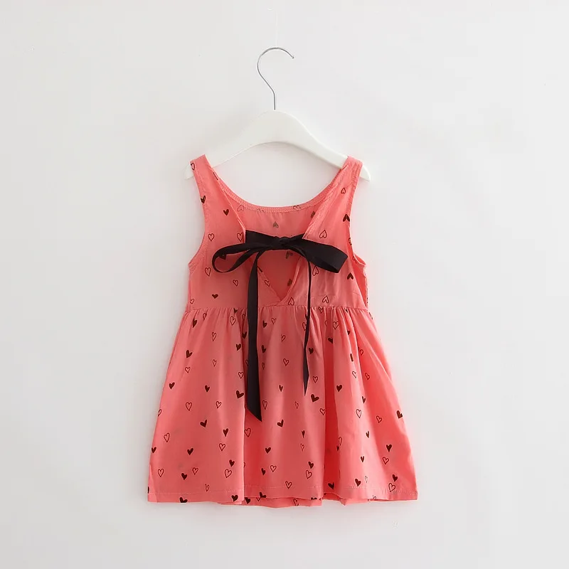 Летнее платье для девочек с рисунком ананаса; розовое хлопковое детское платье без рукавов; пляжное платье для девочек; модная детская одежда; платье для девочек - Цвет: F04856