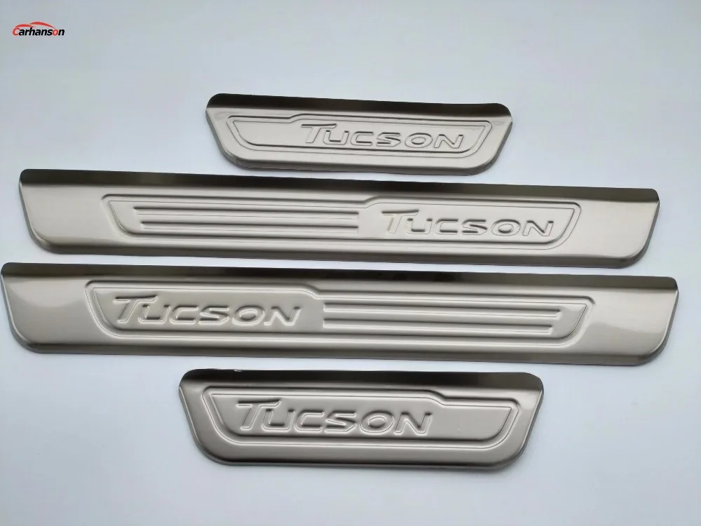 Аксессуары для стайлинга автомобилей Sticke для hyundai Tucson порога двери из нержавеющей стали потертости предохранительные щитки Защитная Крышка