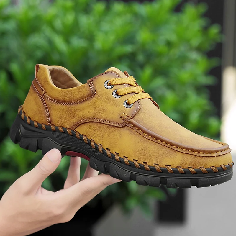 

Men's shoes Large size 38-46 High Quality Loafers for men wear-resistant Business Genuine Leather Men casual shoes