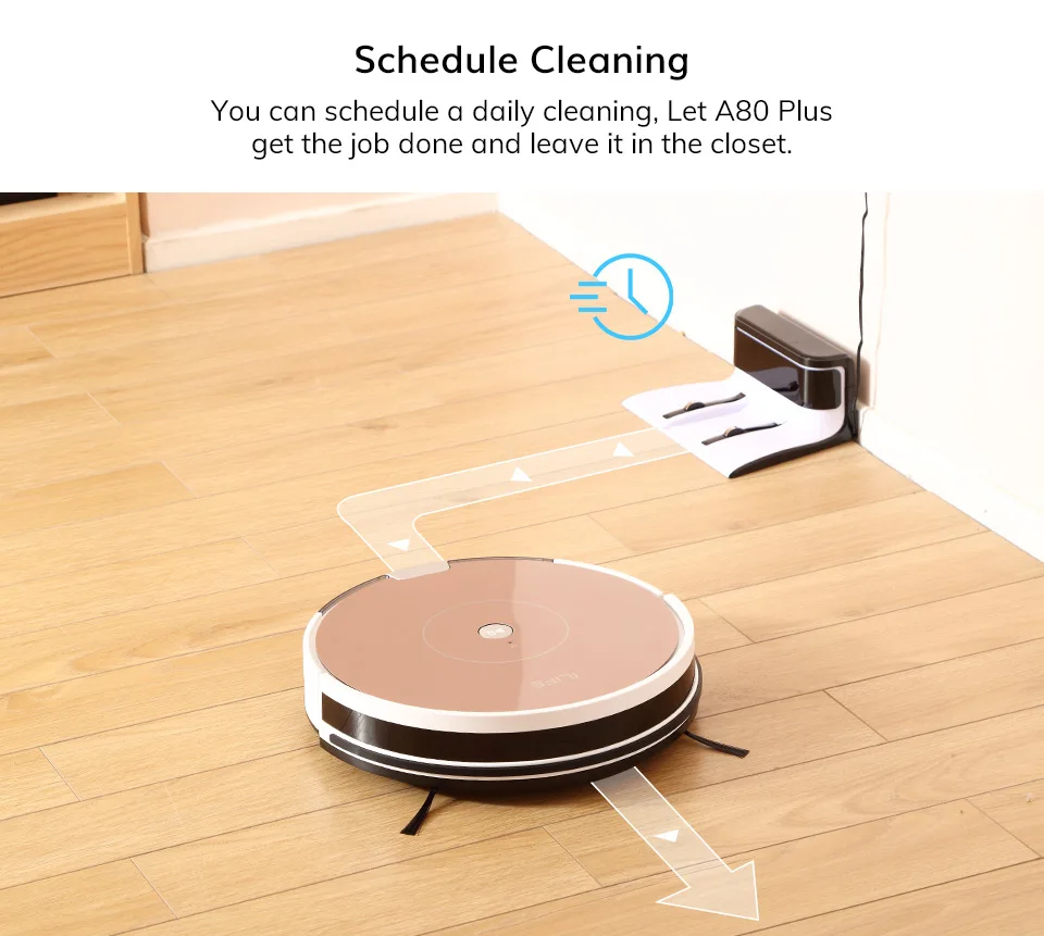 Aspirador de pó Limpeza da Parede Ferramentas do Agregado Ilife Plus Robô Inteligente Telefones Celulares Wifi Controle App Poderosa Sucção Eletrônico Familiar A80 6 Ilife a80 plus robô aspirador de pó