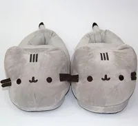 Cartoon Full Covered Cat Slippers Warm Winter Slides Soft Plush Doll Indoor Cute Anime Bedroom Shoes For Man Woman Home Use - Image 2