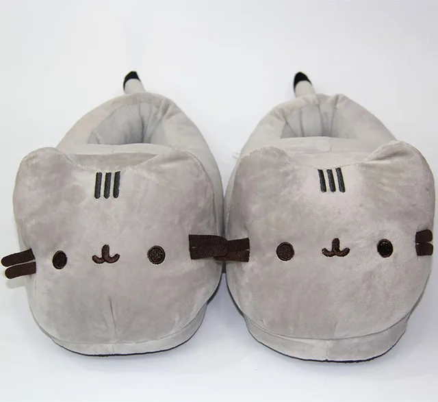 Pantoufles de chat couverture compl te diapositives chaudes d hiver chaussures de chambre coucher en peluche
