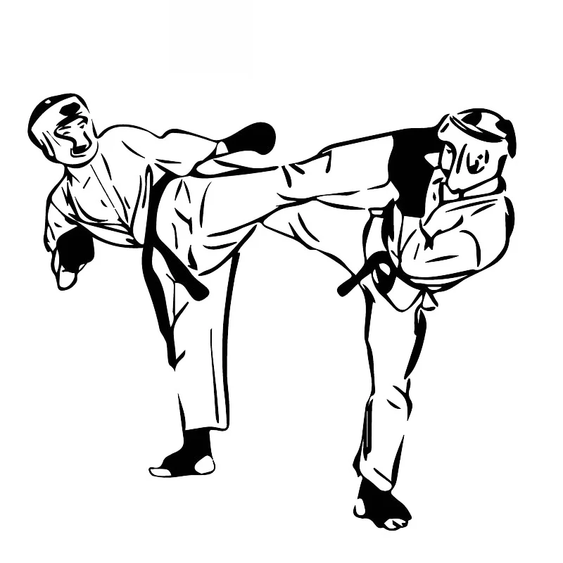 

Taekwondo Competition Pattern Sticker High Quality Car Window Decoration Personality Pvc Waterproof Decal Black/white, 18cm*16cm