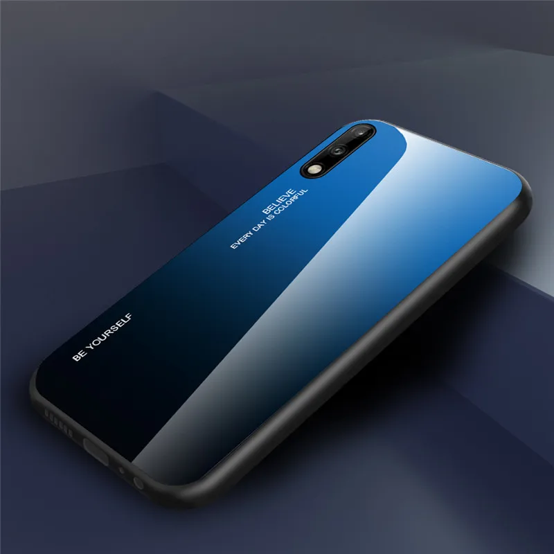 Градиентный чехол из закаленного стекла для huawei Honor 8X9X10 20 Pro 20i 10i mate 20 10 Pro Lite P Smart Plus Z Роскошный чехол для телефона s - Цвет: B7