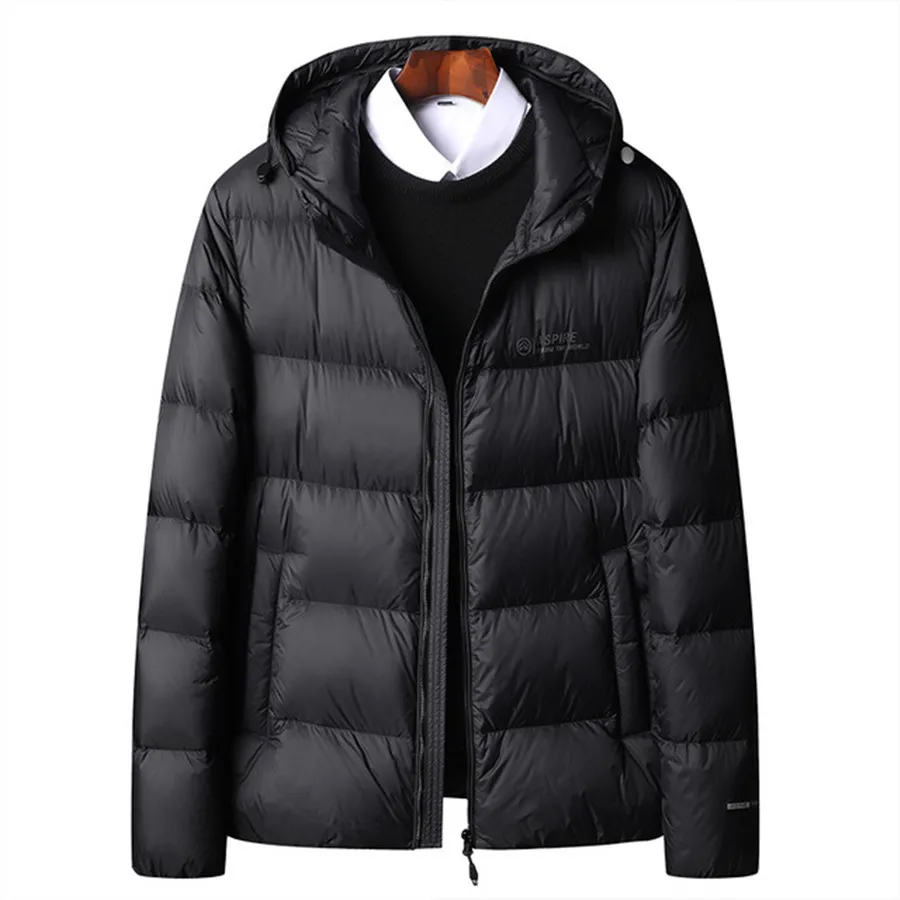 

New Simple Versatile Winter Hooded Down Jacket Men's Thickened Youth Cold-proof Warmth Trend Bread Down Coat