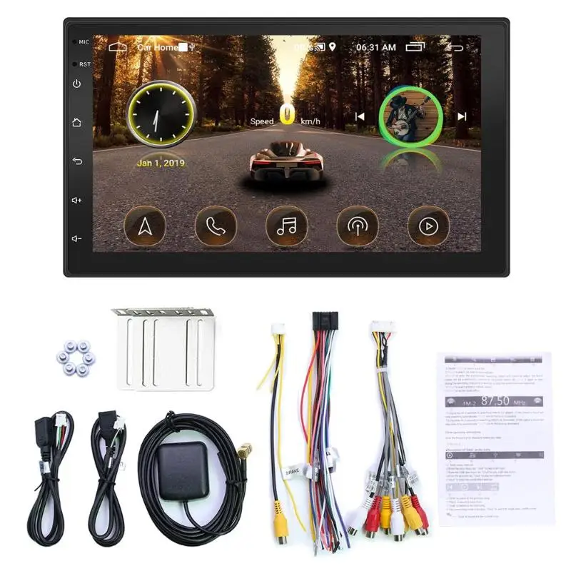 9218S 7 Inches Upgraded GPS 2 DIN Android 9.1 Car Stereo Bluetooth Radio Head Unit Reverse Rear View Function WiFi Accessories