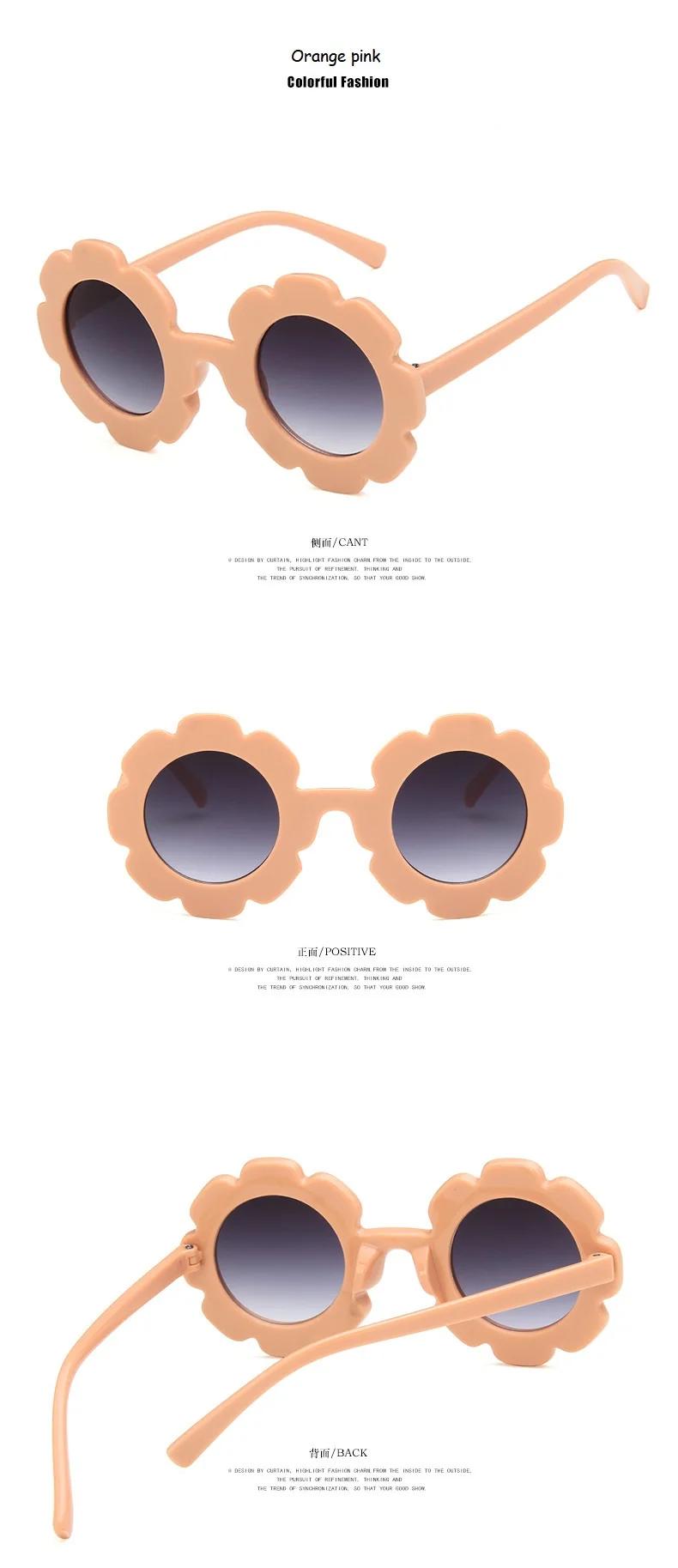 Винтажные очки детские солнцезащитные очки Круглые Цветочные Gafas детские спортивные солнцезащитные очки UV400 для девочек и мальчиков - Цвет линз: orange gray