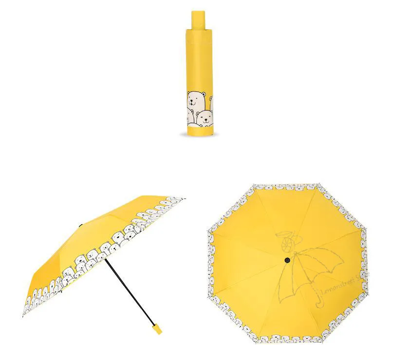 Мультфильм солнцезащитный Зонт от дождя для девочек зонтик для мальчика из трех дкладные Зонты Дети Дождей Солнечный зонт от дождя и солнца Защитный зонтик