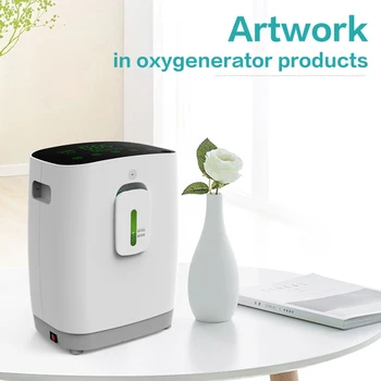 

220V 1-5L Adjustable 30-90% Oxygen Generator Machine With Remote Control For Home Elderly Touch LED Screen