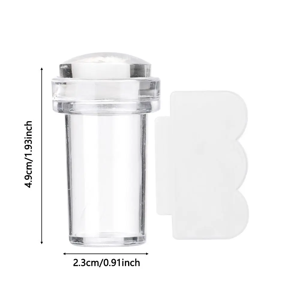 2pcs New Transparent Jelly Silicone Nail Stamper Scraper Set for French Tips Nail Design DIY Stamping Mold Nail Plate Tools 6
