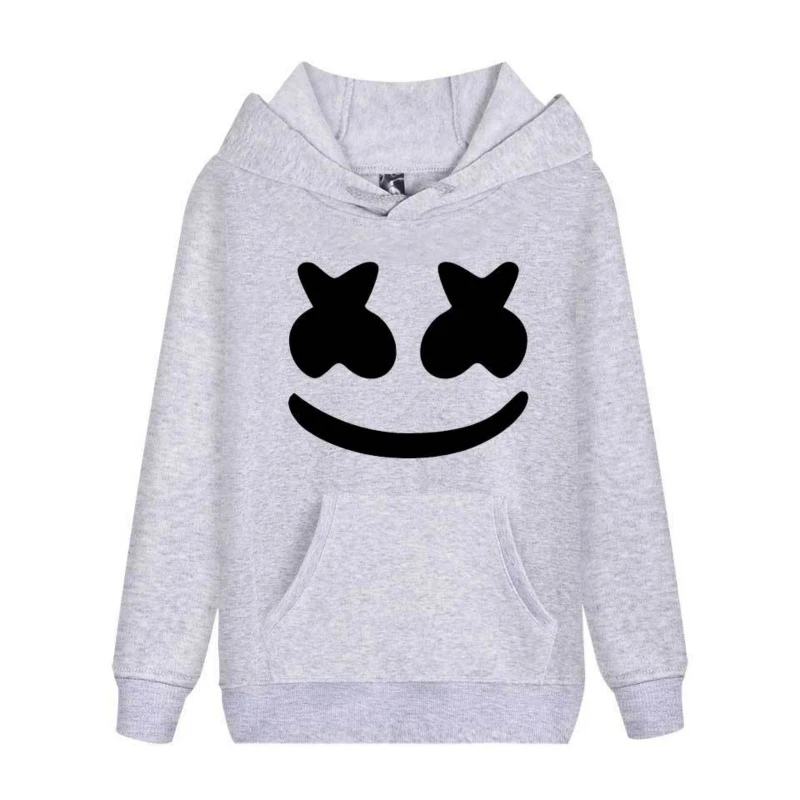 

Litthing Sweet Marshmallow Smile Print Hoodies Hip Hop Solid Sweatshirt Rapper Bboy Dancer Pullovers Modish Hooded Jacket Coat
