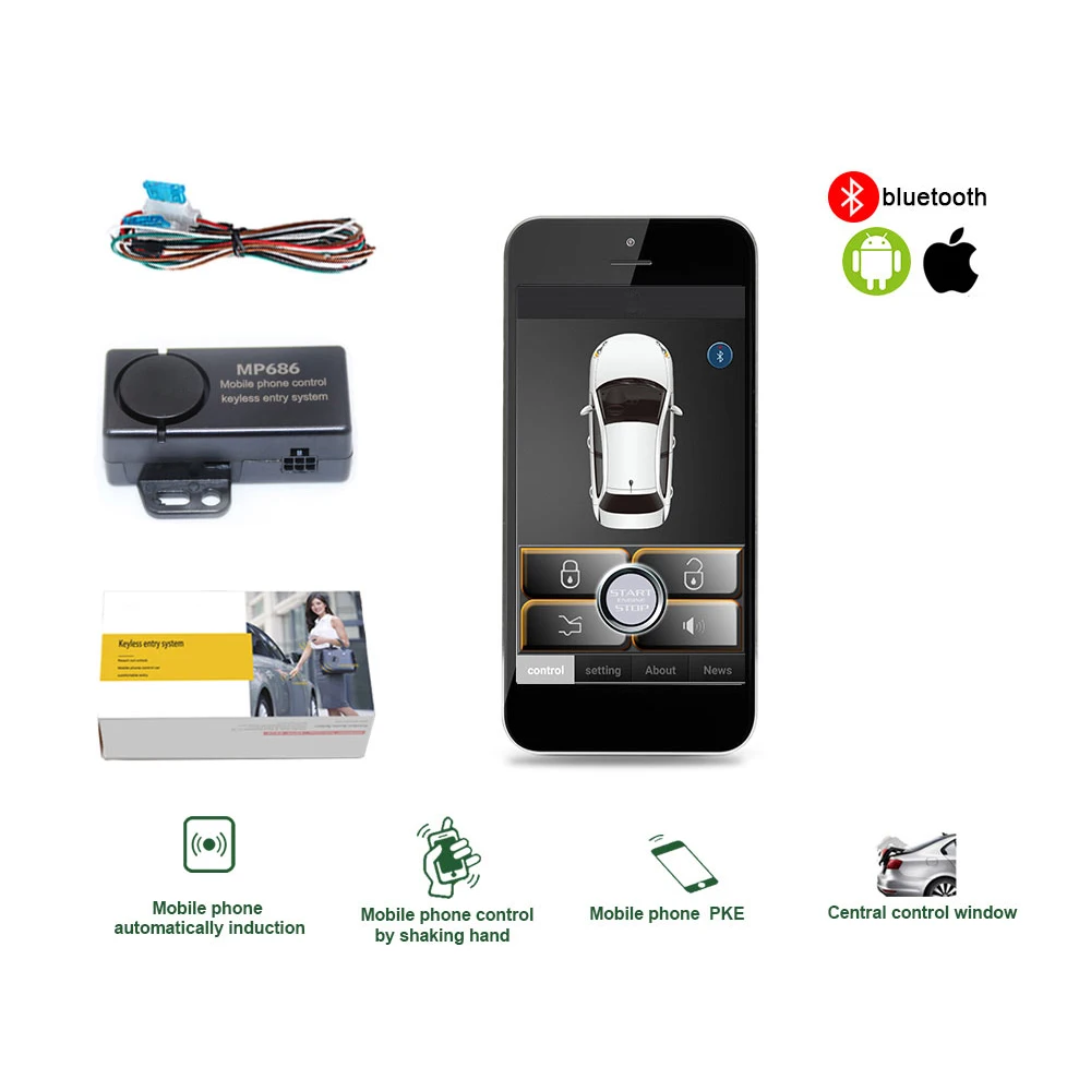 Smart Key Smartphone Pke Sistema Di Allarme Per Auto Compatibile Con Ios E Android Phone Car Start Stop Universal
