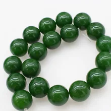 Бусины большого размера зеленого нефрита Круглые 20 мм 1" для изготовления ювелирных изделий своими руками FPPJ бусины натуральный драгоценный камень