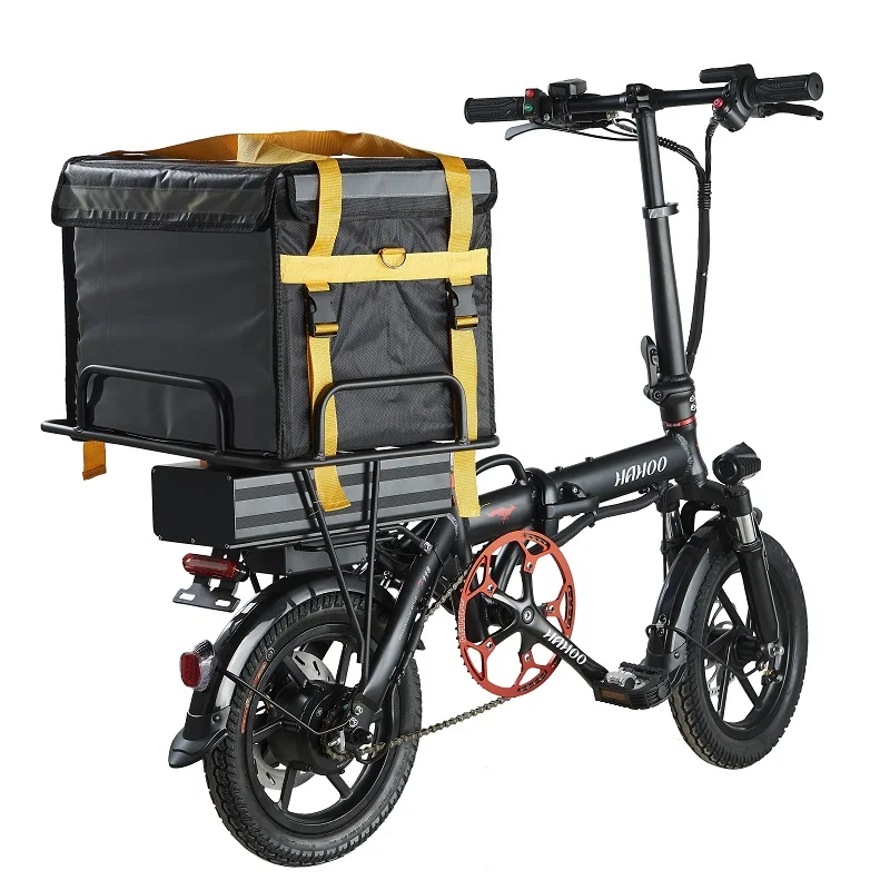 HAHOO 14 Inches Foldable Electric Bicycle CST Tire 500W DC Motor Urban Ebike 40km/h outdoor city bicycle 40AH Lithium Battery 4