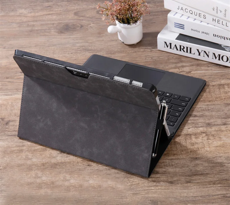 2020 Suede Pu Bőr Flip Tok Laptop Táblagép Fólióhüvely A Microsoft