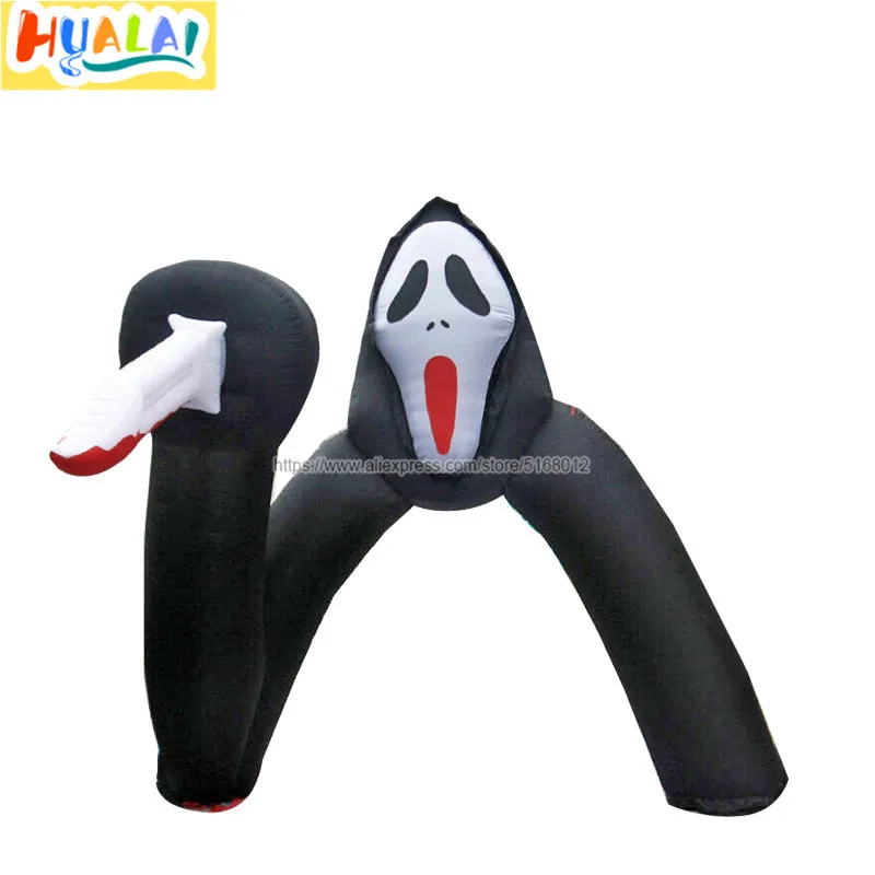 

Hualai giant Halloween inflatable black Ghost archway outdoor for party yard decorations 6 meters high free shipping