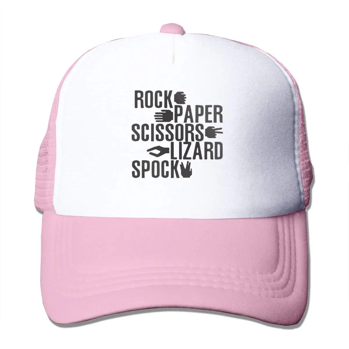 Rock paper Scissors ящерица Спок сетка бейсбольная Кепка унисекс Дальнобойщик стиль шляпа розовый