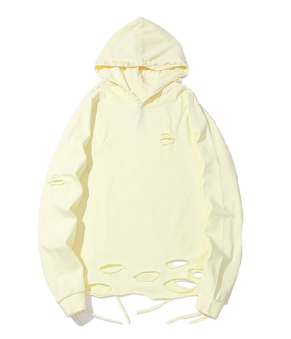 Bonita Vida Ripped Distressed разрушенные отверстия пуловер толстовки мужские хипстерские хип хоп толстовки с капюшоном уличная одежда топы