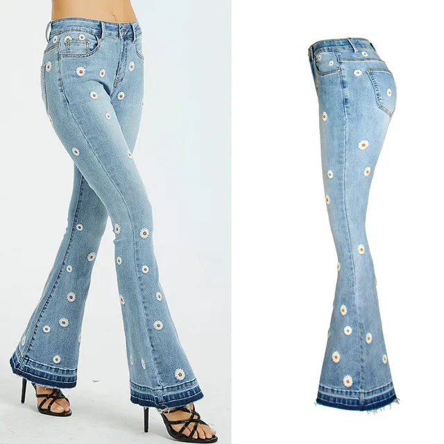 Flare Jeans with flower pattern