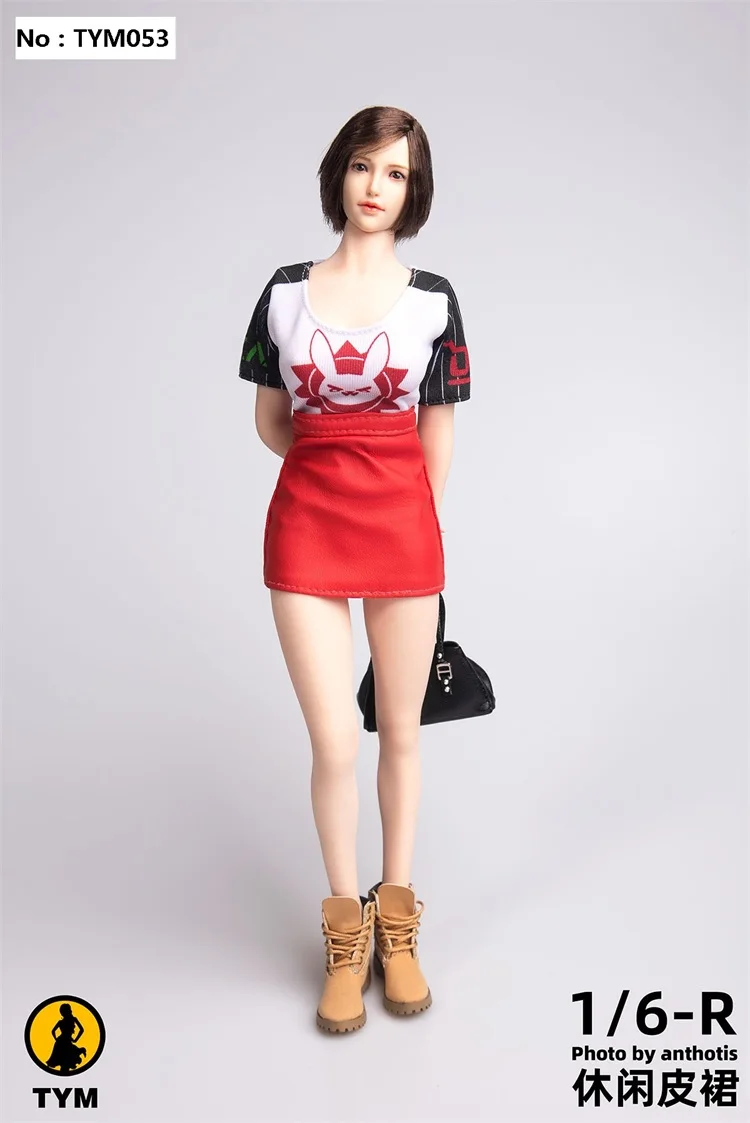 TYM053 1/6 PU Leather Skirt Dress Fit 12" Female PH TBL JO Action Figure Body 