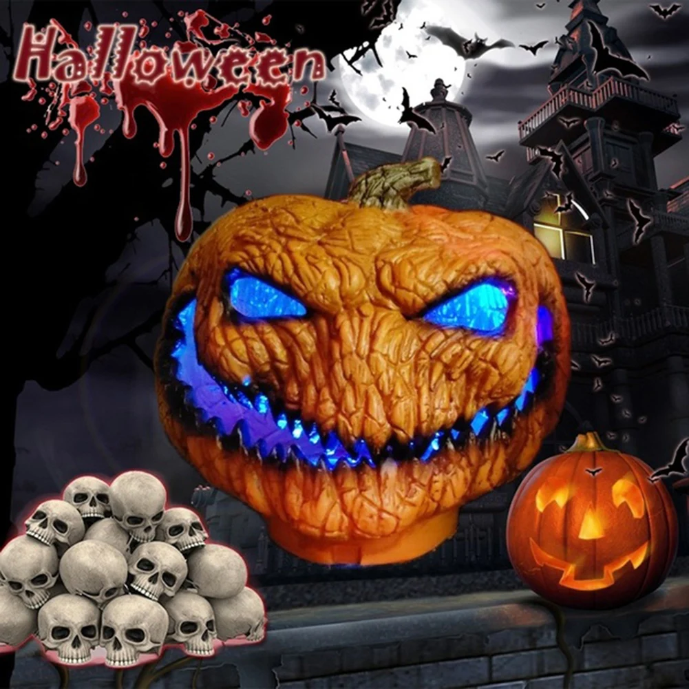 Horrible Evil Pumpkin Light Battery Powered Lamp Halloween Decoration Party Holiday Featival Lantern Decor Pumpkin Lantern