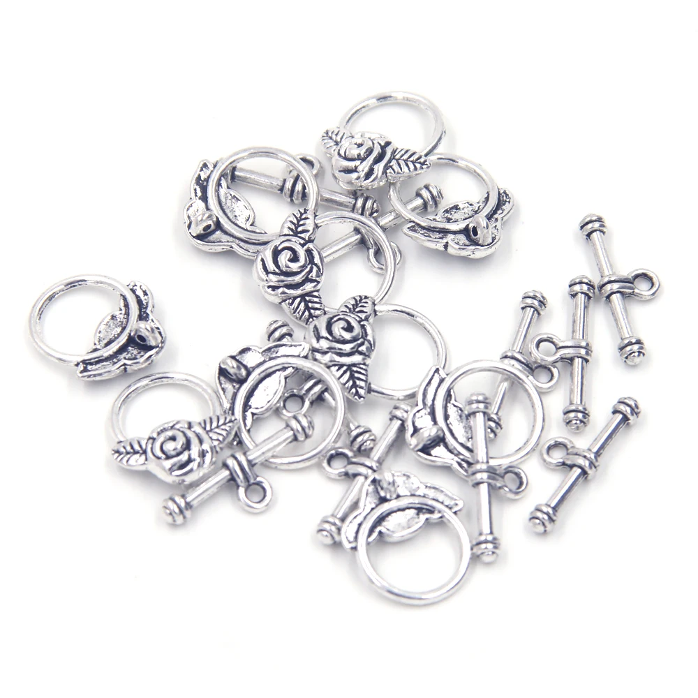 Застежка шарнир для браслетов 19 мм 10 комплектов|toggle clasp|silver tonetoggle clasps for jewelry |