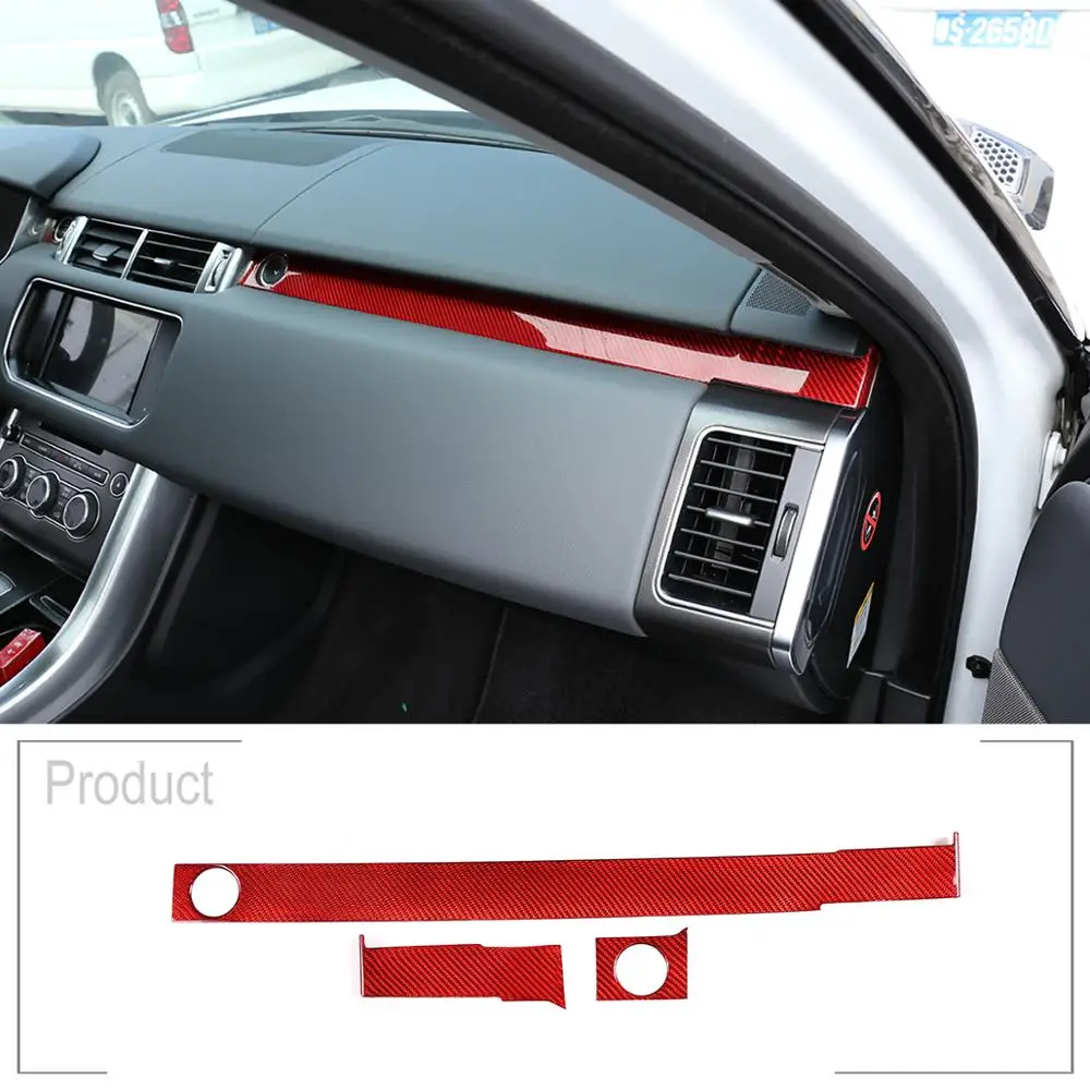 Real 100% Carbon Fiber Passenger Decoration Trim For Range Rover Sport RR Sport 2014-2019 Left Hand Drive Accessories