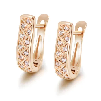 

MxGxFam 2019 Hoop Earrings For Women Gold Color 18 k Fashion jewelry CZ AAA+ Nickel Free