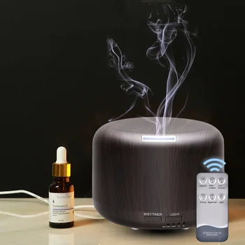 

300ML Remote Control Aroma Essential Oil Diffuser Wood Grain USB LED Ultrasonic Aromatherapy Diffusers Humidifiers
