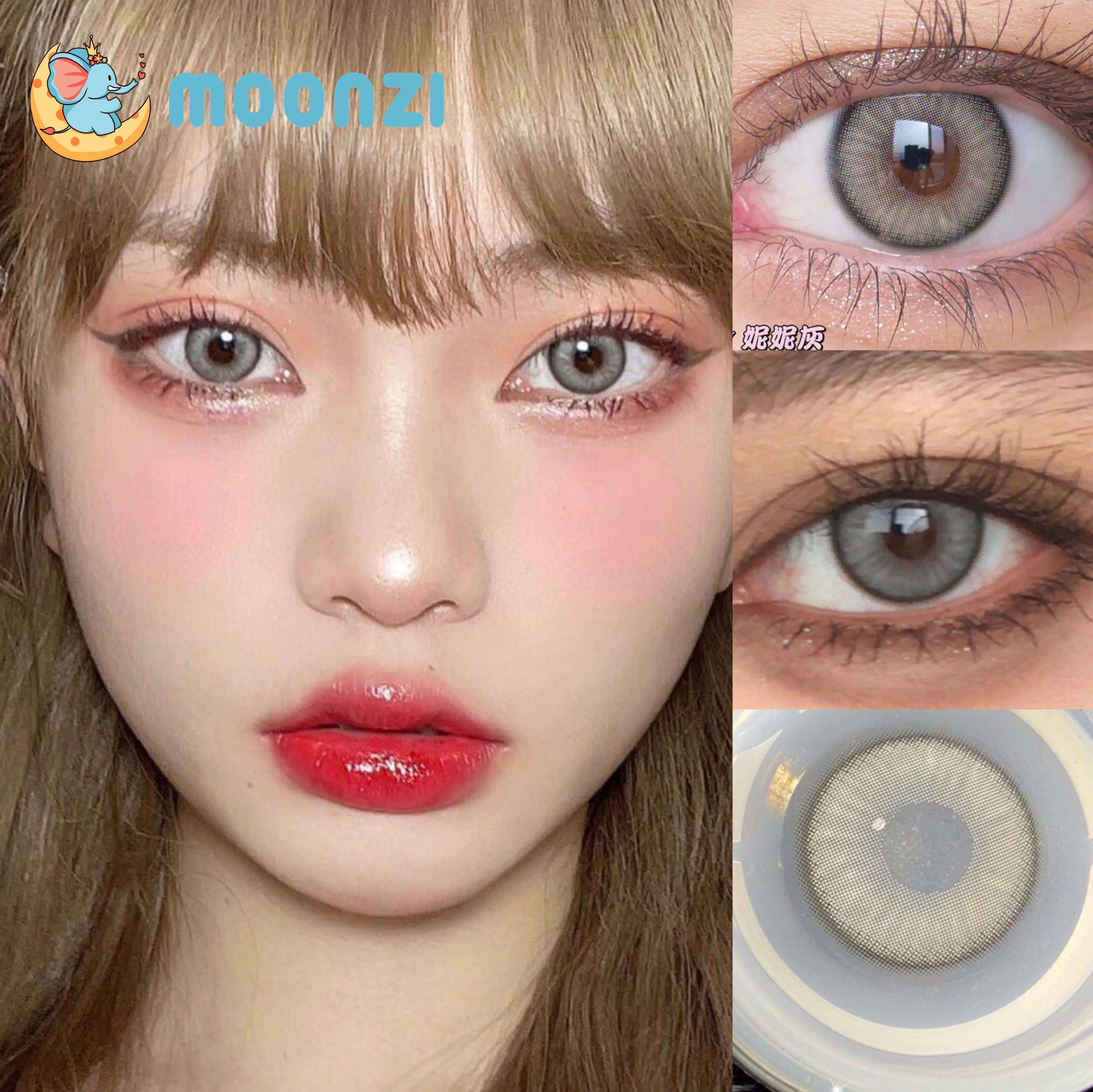MOONZI NINI gray unique contact lens big beautiful Pupil Colored