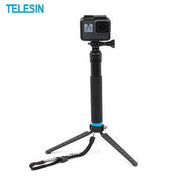 

TELESIN Aluminum Alloy Selfie Stick with Tripod for Gopro Hero 7 6 5 Black Gopro Session Yi DJI Osmo Action camera Accessories