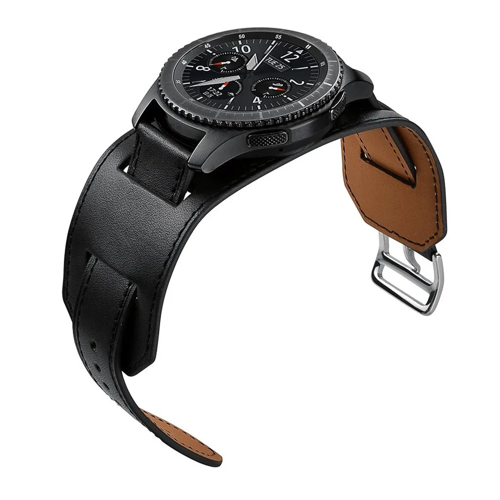 Винтажный кожаный ремешок для смарт-часов, ремешок-манжета для samsung gear S3, спортивный браслет 22 мм, сменный Браслет для часов