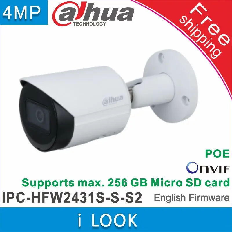 Бесплатная доставка Dahua международная версия IPC-HFW2431S-S-S2 4MP IP Камера встроенный