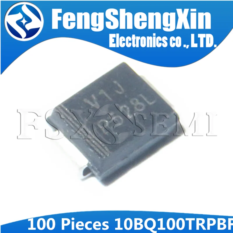 100pcs/lot NEW 10BQ100TRPBF(V1J) 10BQ100 DO 214AA SMB Schottky ...