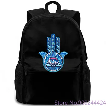 

Hamsa Hand Cool Design 3D New Fashion Graphic Letter O Neck Short backpack