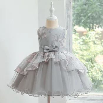

0-5Y Newborn Toddler Baby Kid Girls Princess Tutu Dress Lace Bow Party Wedding 1st Birthday Dresses For Girls Costumes