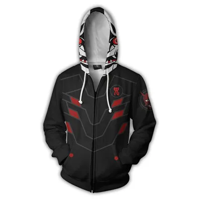 Игра OW SOLDIER: 76 Genji DVA, косплей, мужские костюмы, 3D принт, толстовка, модный мужской свитер на молнии с капюшоном, куртки - Цвет: Бежевый