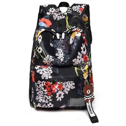 Цветы Рюкзак Япония Стиль Оксфорд вместительные, для отдыха или дорожная сумка для Для женщин; милые туфли-лодочки рюкзак для девочек