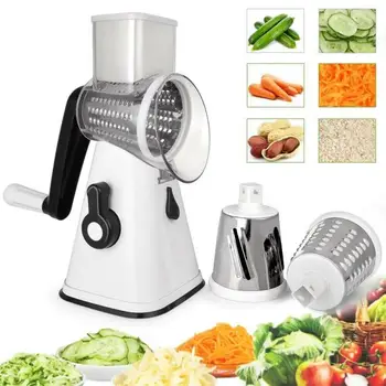 

Meat Grinders 4-In-1 Rotary Mandoline Vegetable Fruit Cutter Slicer Shredder Cheese Chopper Manual Meat Grinders Food Processors