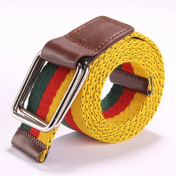 

2020 Canvas Belts Fashion Popular Personality Multicolor Stripe Design Belts for Women&Men Young People Waist Belts