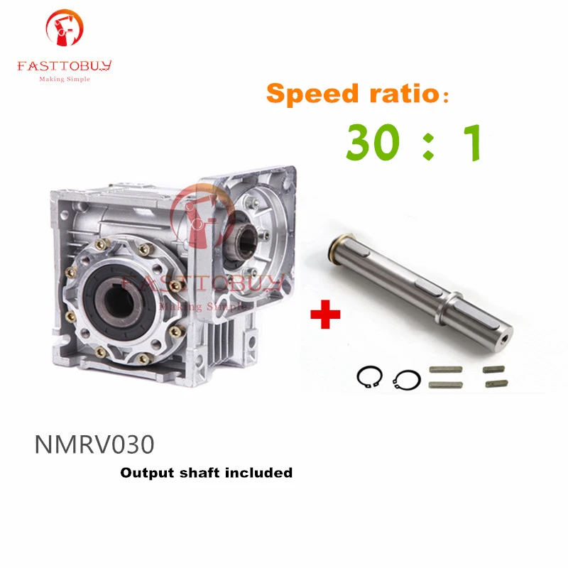RV030 Worm Gearbox 15:1 Ratio Gear Reducer NEMA23 Reduction Single Output Shaft
