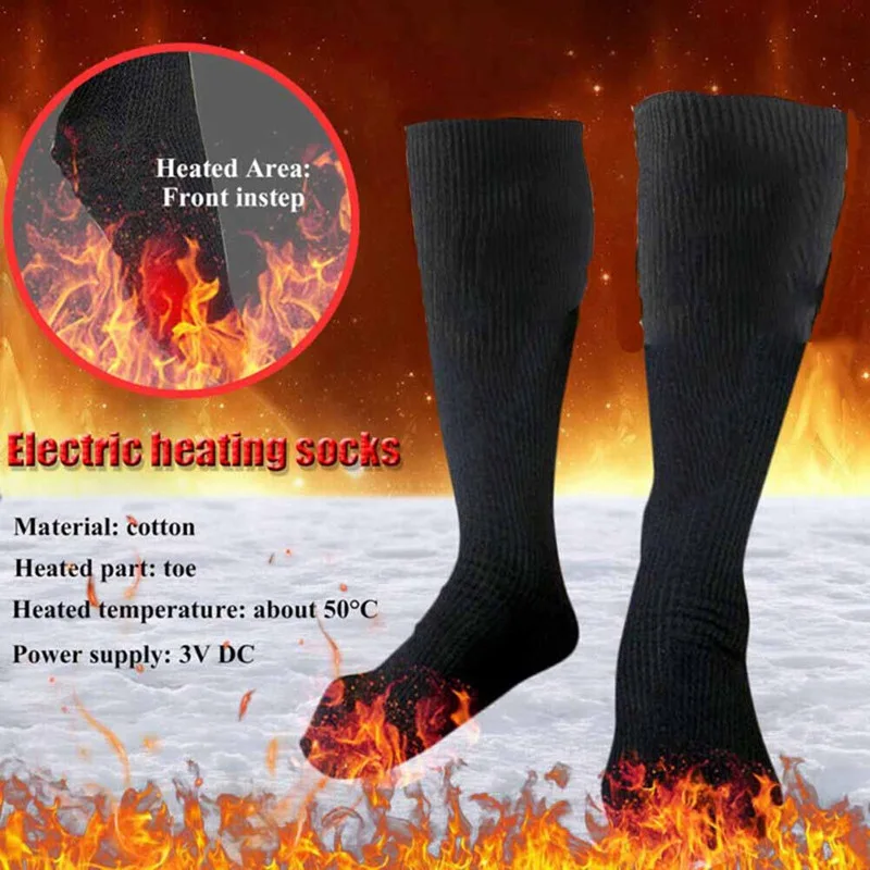 3 в теплые хлопковые носки с подогревом для мужчин и женщин, зимние теплые носки для ног на батарейках, электрические носки для походов, охоты, подледной рыбалки