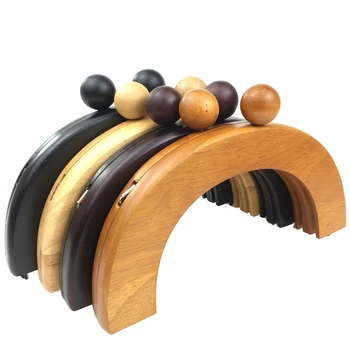 

20cm wood arc round women bag making clasp purse frame four color 10pcs/lot wholesale