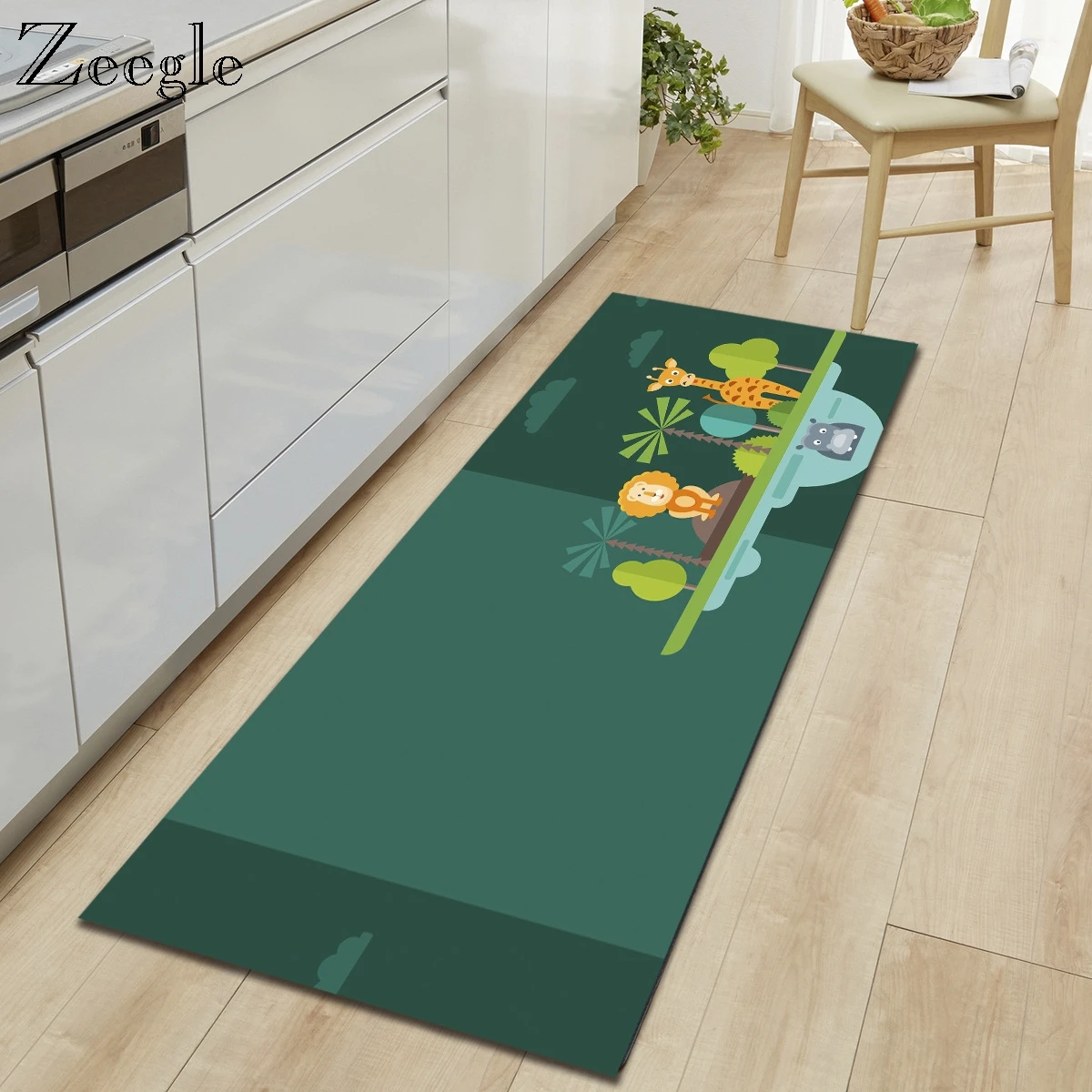 Zeegle Carpet Kitchen Rug Floor Mat Anti-slip Absorbent Living Room Carpet Bathroom Doormat Polyester Soft Foot Mat Hallway Rug