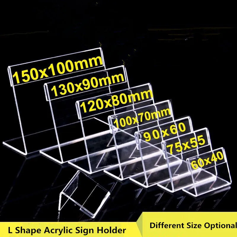 10pcs 10*15cm Clear Plastic Desk Sign Label Display Card Label Stand A6 Paper Holders Tag Price Sign Frame 30x30mm mini clear sign holder display stand small plastic name card price label card tag label