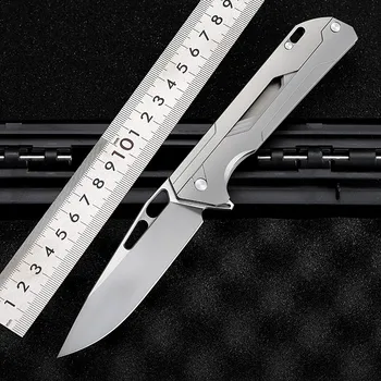 

M390 steel folding knife portable outdoor tool self-defense folding knife EDC bearing titanium alloy knife