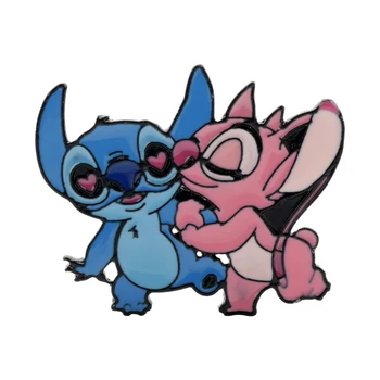 

Cartoon Angel Stitch Enamel Brooches Pins Movie Lilo Stitch Enamel Badge Lapel Pin Backpack Bags Coat Jewelry For Men Women Gift