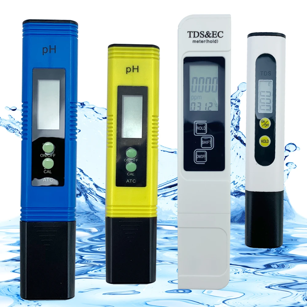 PH Meter Digital LCD Pen EC Tds Meter Water PH Pool Tester Aquarium Test Automatic Calibration Phmetro Water Quality Analyzer